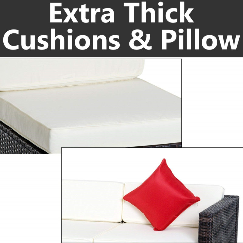 Zipcode Design™ Hazen 5 Piece Rattan Sectional Seating Group with